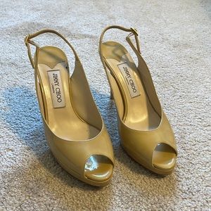 Authentic jimmy Choo Patton leather sling back pumps, size 37/7